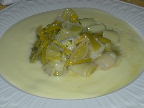 Leek with Zucchini sauce