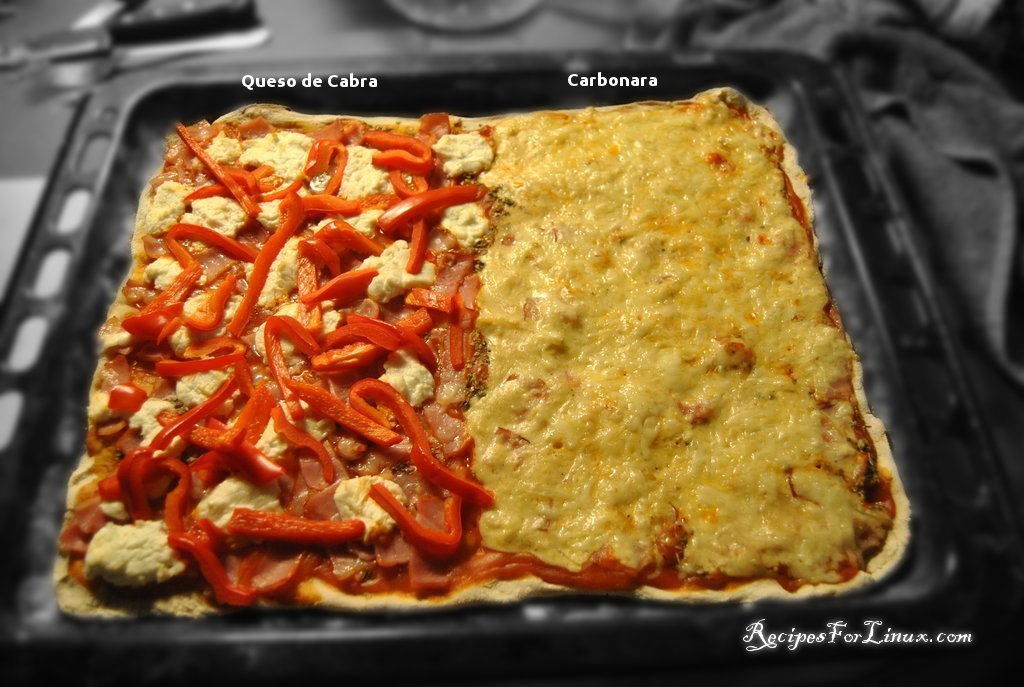 Pizza Casera Italiana: Queso de Cabra y Carbonara