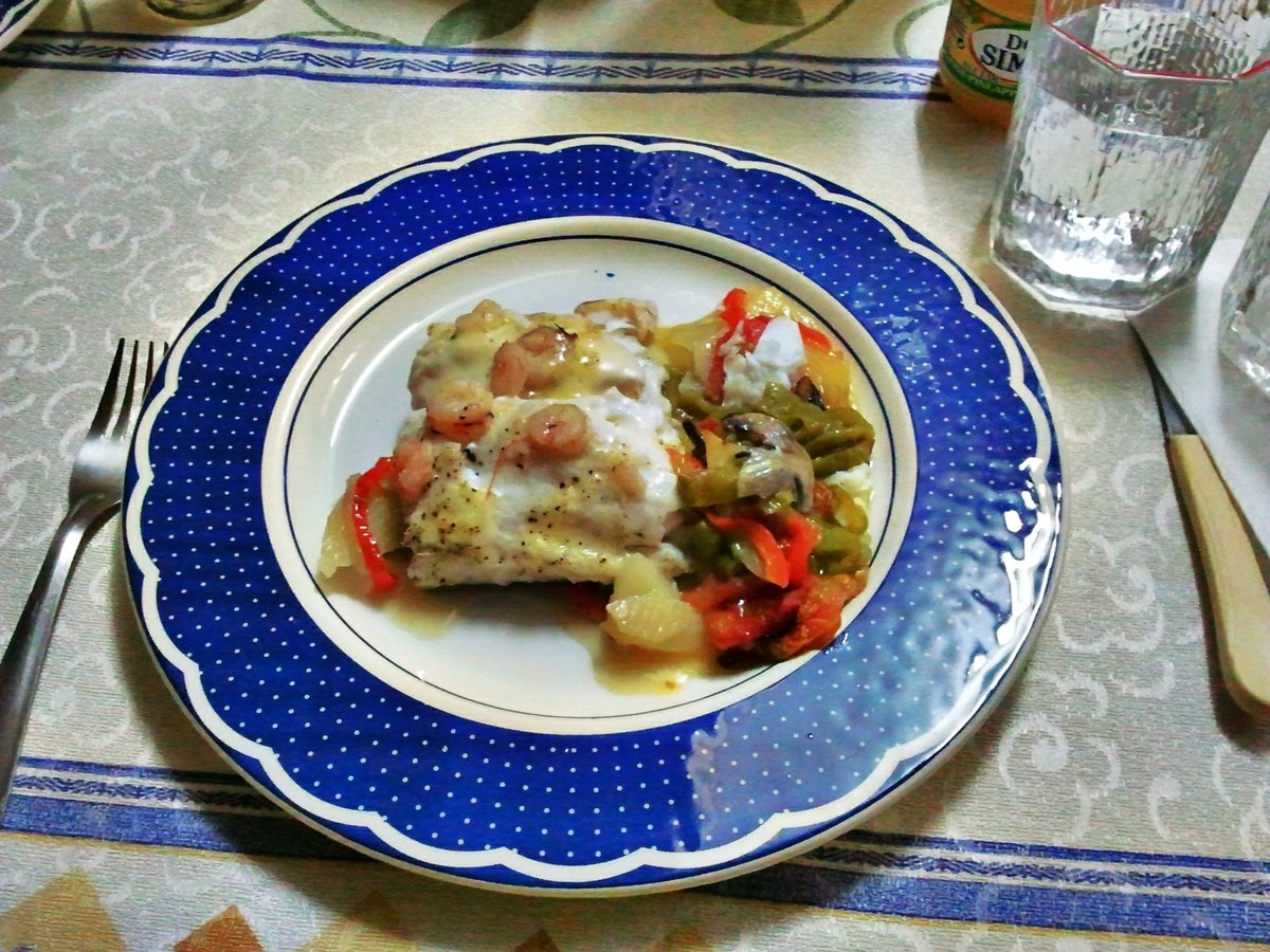 Merluza rellena con gambas