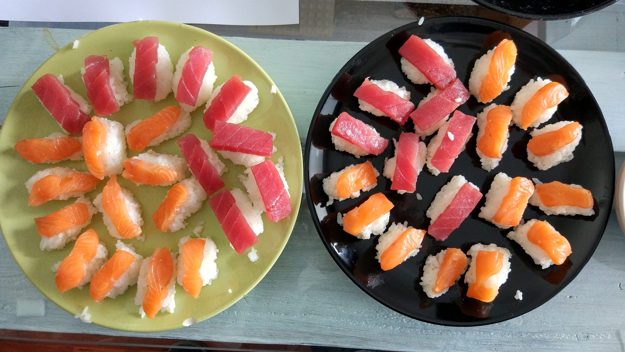 Nigiri de Salmón y Atún